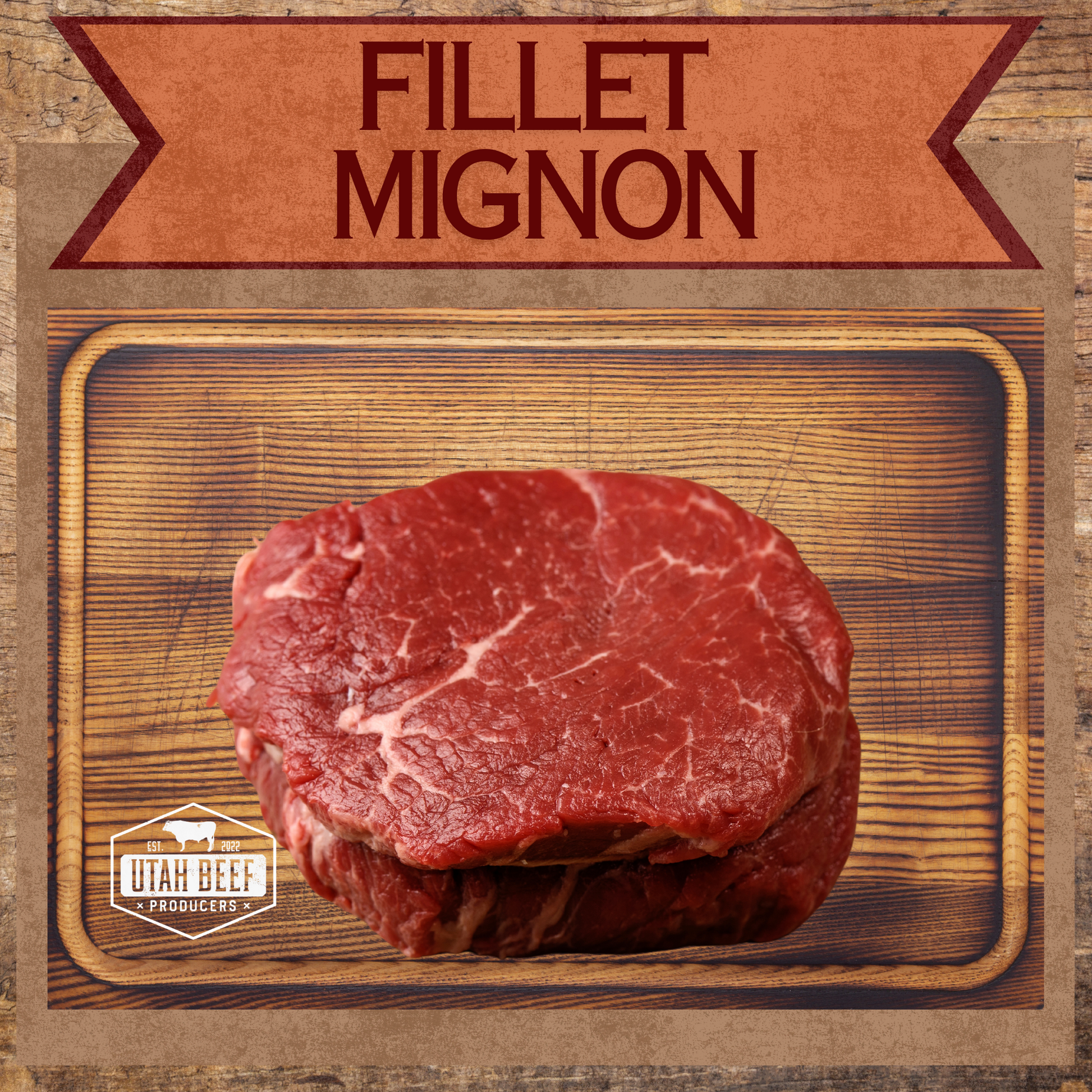 Filet Mignon: A small, round, and extremely tender cut from the tenderloin, usually served as a high-end steak.