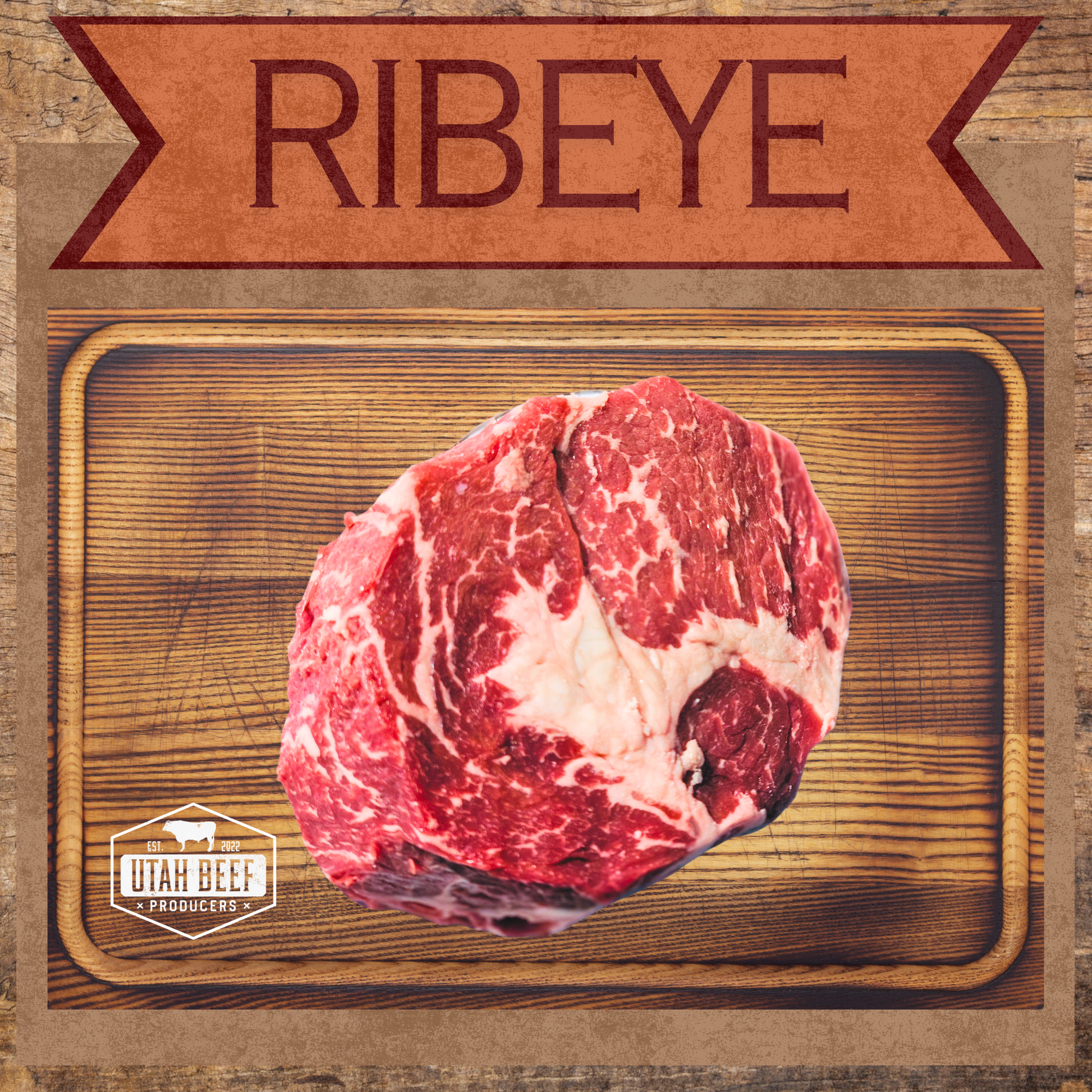 Ribeye Steak:  Description: A thick, marbled cut from the rib section, known for its rich flavor and tenderness, often cooked as a steak. Average Weight: 8-16 oz (226-454 g) Size: 1-1.5 inches thick, 4-6 inches in diameter