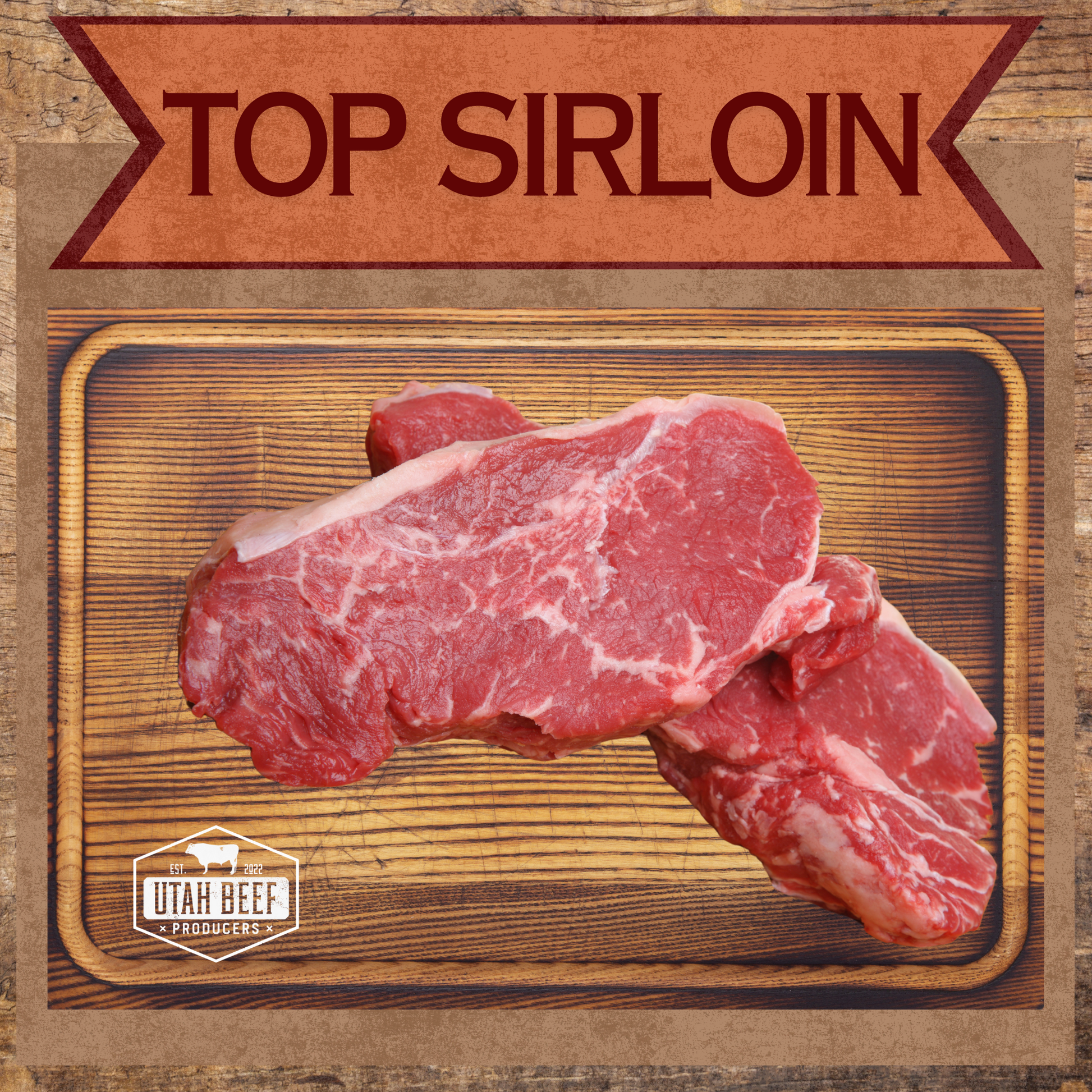 Sirloin Steak: A versatile, lean cut from the back of the cow, known for its balance of tenderness and flavor, suitable for grilling.